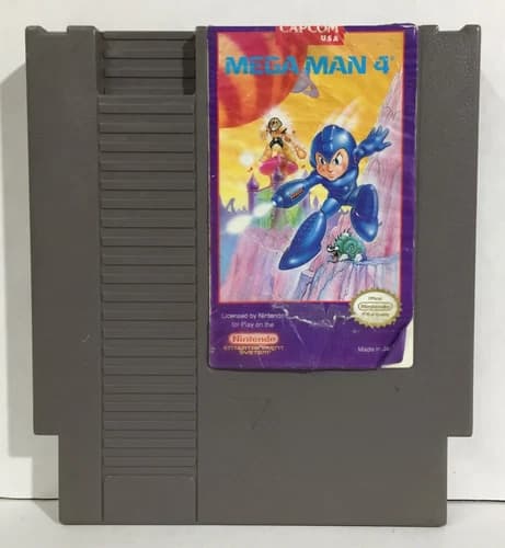 MEGA MAN 4 Nintendo NES - GAME ONLY - Megaman IV CAPCOM Worn Label TESTED WORKS