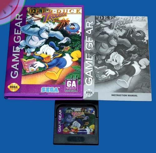 TESTED Sega GAME GEAR Donald Duck DEEP DUCK TROUBLE with Manual in NEW Box CIB