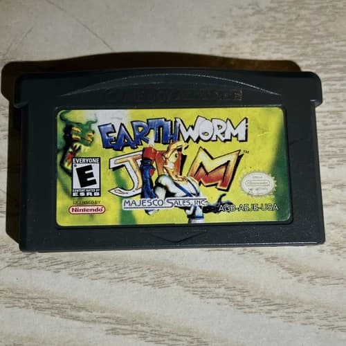 Majesco Earthworm Jim (Nintendo Game Boy Advance) Cartridge Tested Working