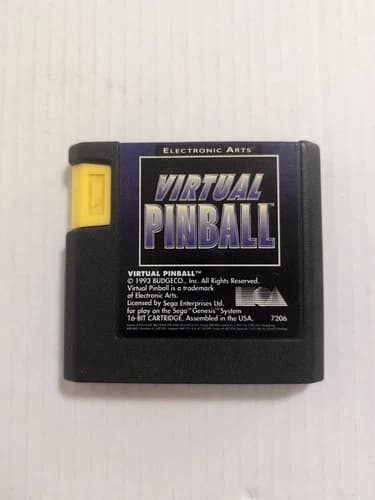 Virtual Pinball (Sega Genesis, 1993) - Cartridge Only - Tested Working 2 Day
