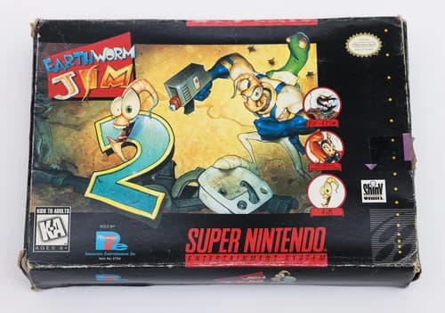 Earthworm Jim 2 - Super Nintendo SNES Genuine US/Canada - Complete in Box