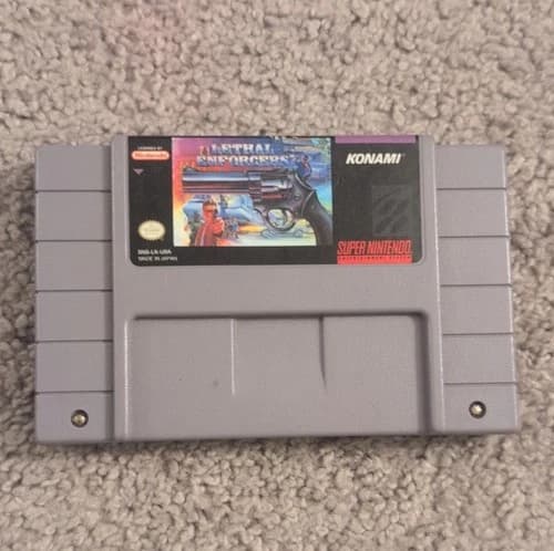 Konami Lethal Enforcers Super Nintendo SNES Game Cartridge NTSC-U/C