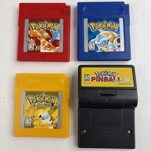 CLEAN! Gameboy Pokemon Red Yellow Blue Pinball Authentic With New Battery