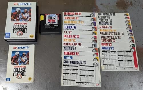 1993 Bill Walsh College Football Sega Genesis w/ Stat Cards