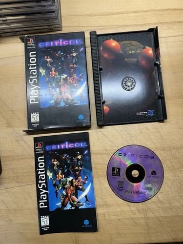 Criticom (Sony PlayStation 1, 1995) PS1 Long Box Complete BROKE CASE