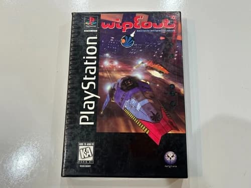 Wipeout LongBox (PlayStation PS1 Red Label) CIB Complete w Manual, Reg, Foam EX