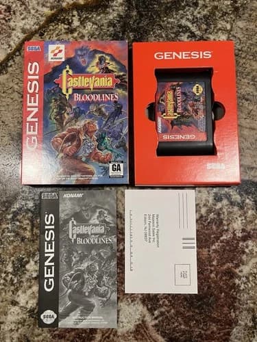 Castlevania Bloodlines Sega Genesis CIB Complete Minty Cardboard Reg Card L@@K