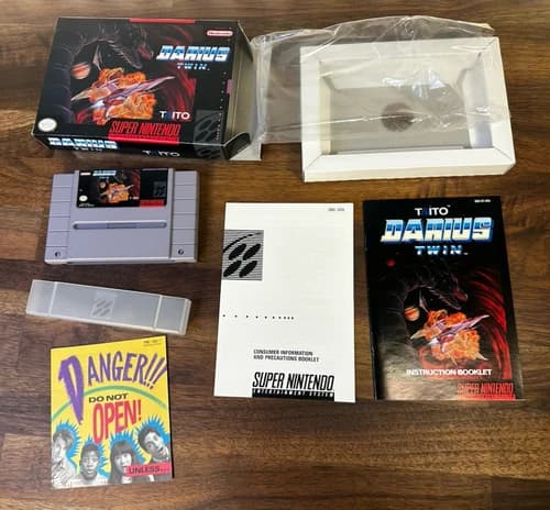 Darius Twin Super Nintendo SNES Authentic Complete CIB w/ inserts Nice!