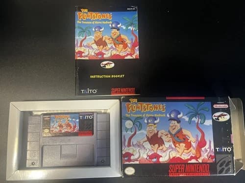 The Flintstones Treasure of the Sierra Madrock (SNES) Tested & Working - CIB