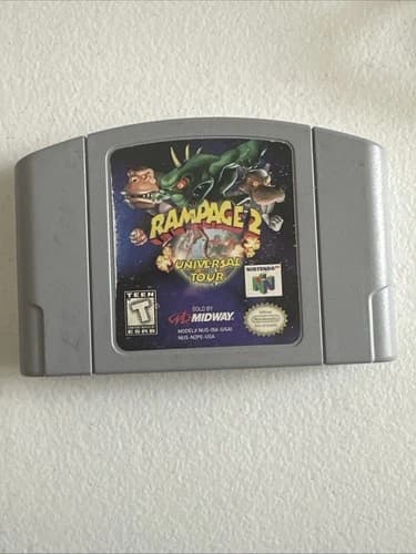 Rampage 2 Universal Tour (Nintendo 64, 1999) N64 Cart Only Authentic TESTED