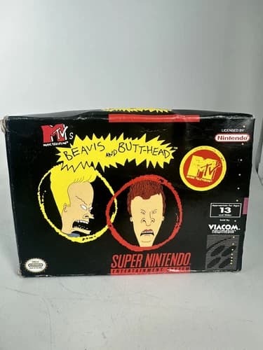 Beavis and Butthead Super Nintendo (SNES) Complete In Box Cib W Manual- READ
