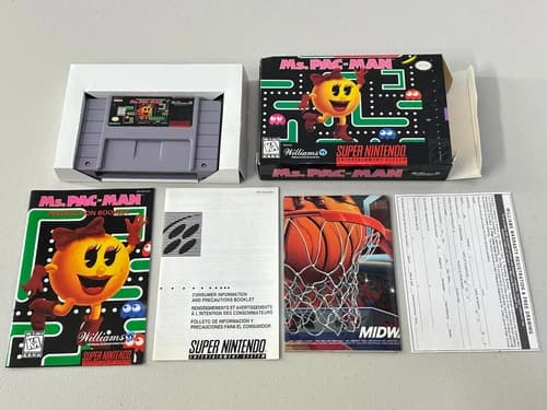 Ms. Pac-Man (Super Nintendo Snes) Complete Authentic