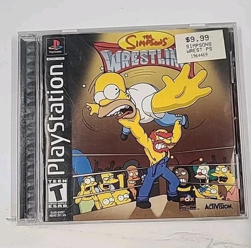 The Simpson's Wrestling Playstation 1 PS1 Complete CIB w/Reg Card Attached GUC