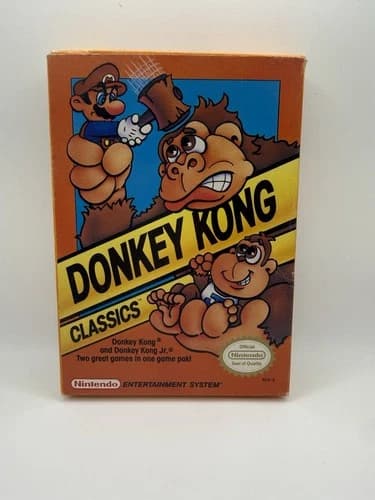 Donkey Kong Classics NES Complete CIB Box Manual Game Tested Works Nintendo