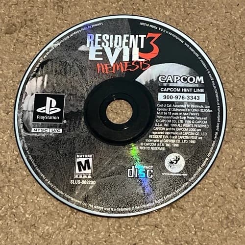 Resident Evil 3 Nemesis PS1 Sony PlayStation - Disc Only Tested