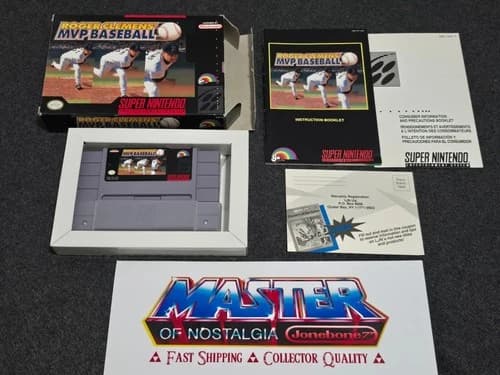 SNES ROGER CLEMENS MVP BASEBALL Complete CIB Box Super Nintendo Game MLB