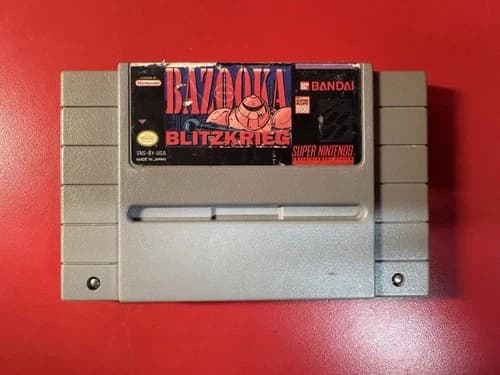 Bazooka Blitzkrieg Super Nintendo SNES Cartridge Tested and Working!