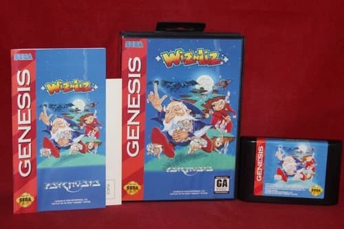 Wiz 'n' Liz (Sega Genesis, 1993) Authentic Game Cartridge, CIB Complete