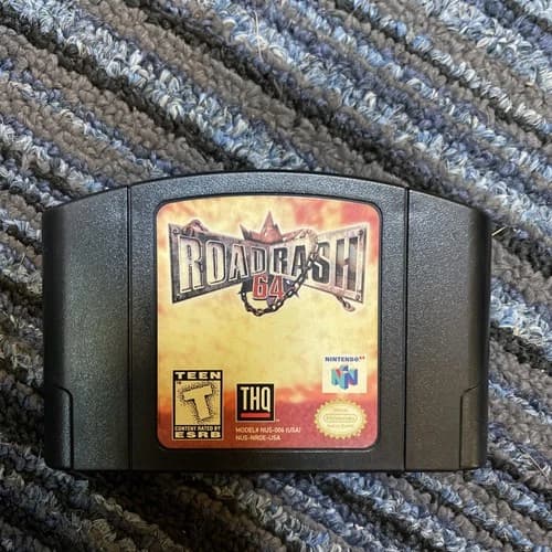 Road Rash 64 - GAME ONLY - NINTENDO 64 (N64)~Authentic~*Tested* Black Cart
