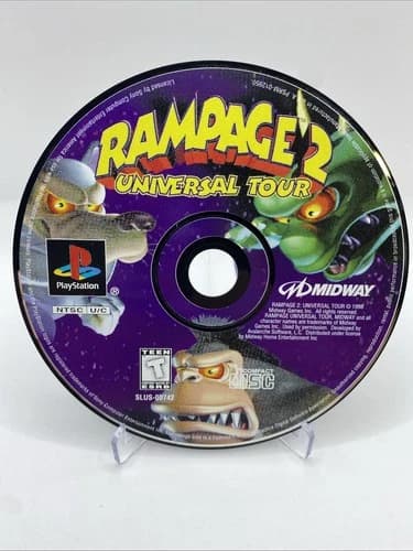 Rampage 2 Universal Tour for Playstation 1, PS1 - Authentic, Tested (Disc only)