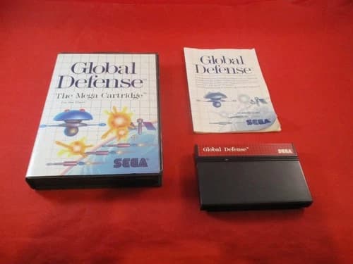 Global Defense (Sega Master System) COMPLETE w/ Box manual game WORKS!