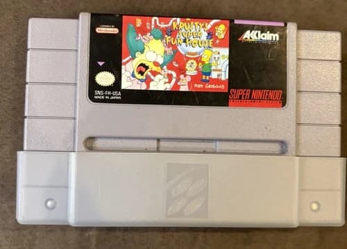 Krusty's Super Fun House (Super Nintendo SNES, 1992) Authentic Works Perfect