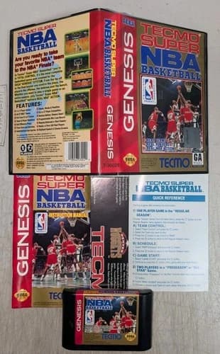 Tecmo Super NBA Basketball (Sega Genesis) Complete TESTED CIB