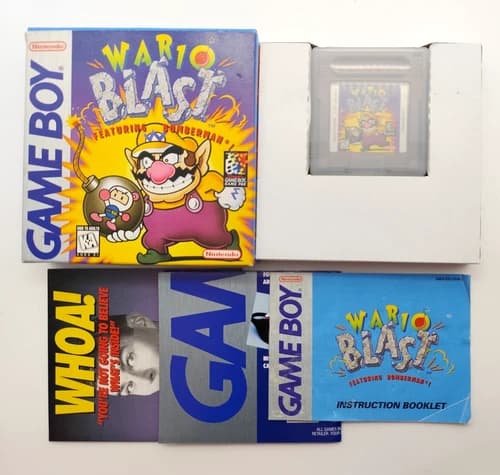 Wario Blast (Nintendo Game Boy NGB, 1994) COMPLETE CIB Authentic Tested Cleaned!