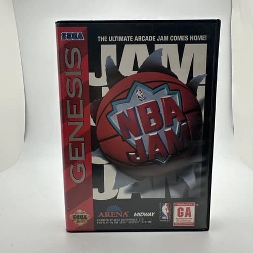 NBA Jam 1 Basketball Arena Sega Genesis COMPLETE n box authentic!