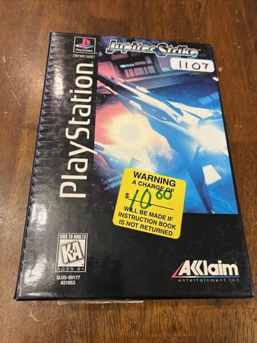 Jupiter Strike Sony PlayStation PS1 1995 Complete Long Box
