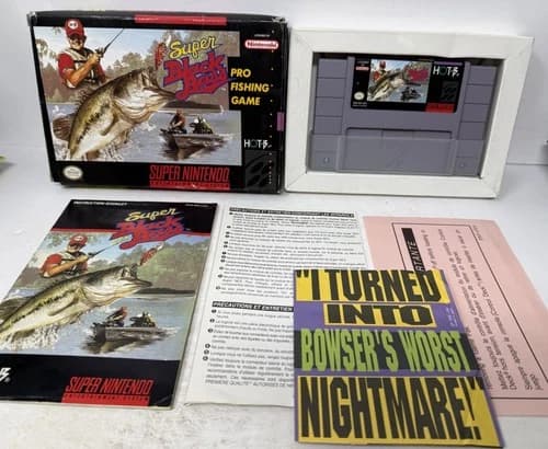 (SNES) Super Black Bass Pro Fishing Game Super Nintendo In Box W Manual