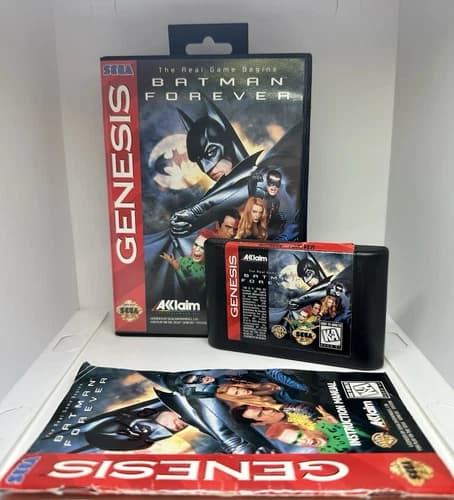 Batman Forever SEGA Genesis CIB Complete w/ Box Manual, Working