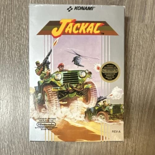 Konami Jackal Nintendo NES Complete Box, Manual, Cartridge, Inserts