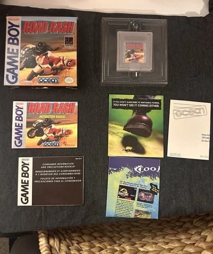 AUTHENTIC VERY RARE CIB Road Rash (Nintendo Game Boy 1994) Complete Gameboy HTF