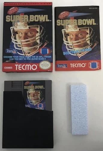 Tecmo Super Bowl (Nintendo NES, 1991) CIB Styrofoam, Manual, Sleeve, Box