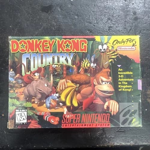 Donkey Kong Country Super Nintendo SNES Complete With Manual