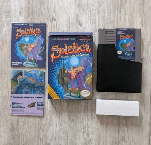 Solstice: The Quest for the Staff of Demnos NES Nintendo 1990 CIB Complete