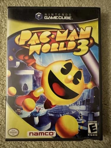 Pac-Man World 3 (Nintendo GameCube, 2005) CIB Complete - Sun Faded Cover Art