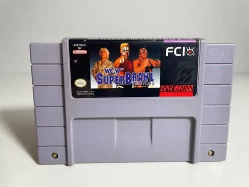 WCW SuperBrawl Wrestling SNES Super Nintendo Authentic Good Tested