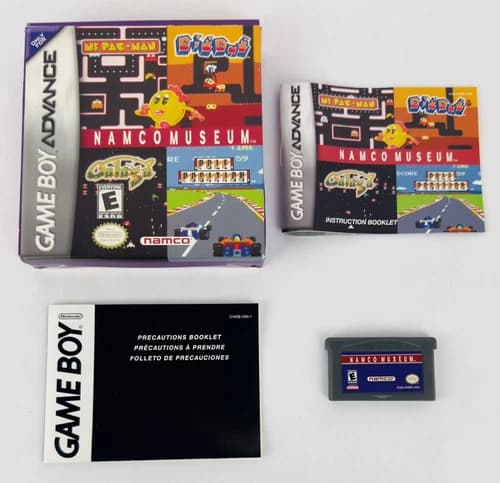 Namco Museum Nintendo Game Boy Advance Complete In Box CIB Galaga Ms. Pac-Man