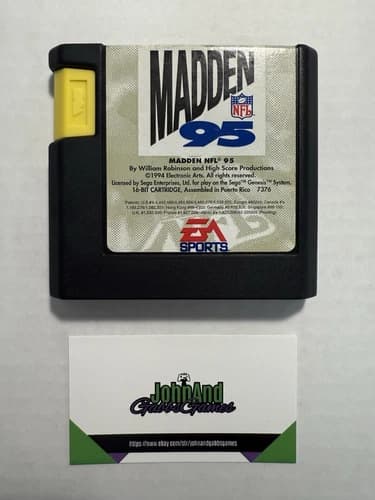Madden NFL 95 Sega Genesis Game - Acceptable Condition, Fast Shipping!
