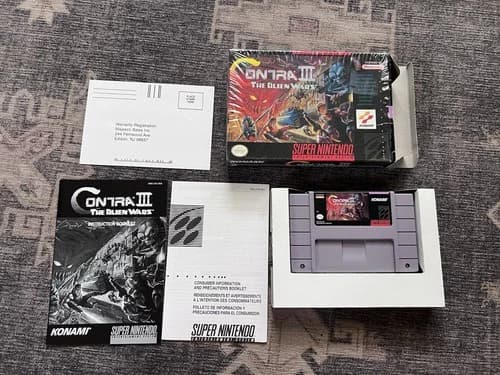 Contra III: The Alien Wars Super Nintendo SNES Complete In Box CIB Great Shape