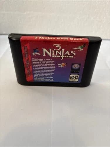 3 Ninjas Kick Back (Sega Genesis, 1994) Authentic Game Cartridge