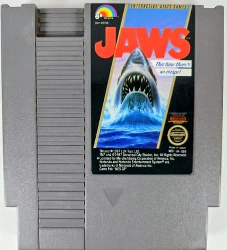 Jaws Nintendo NES Authentic Game Cartridge. Tested And Cleaned. Works Great.