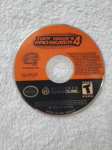 Tony Hawk's Pro Skater 4 (Nintendo GameCube, 2002) DISK ONLY