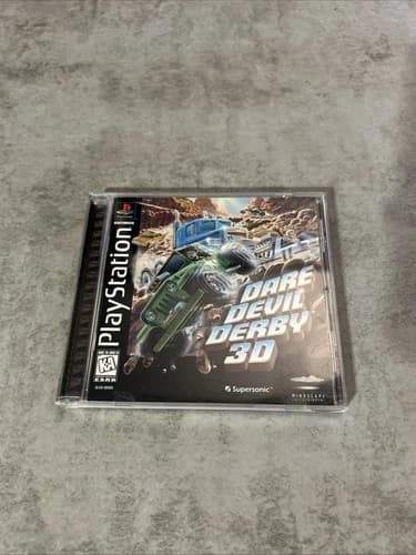 Dare Devil Derby 3D (Sony PlayStation 1, 1996) PS1 Complete CIB W/ Reg Card
