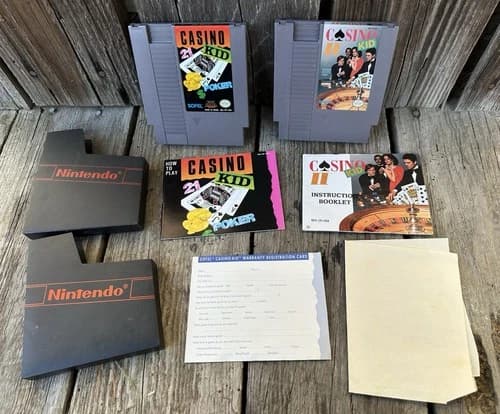 Casino Kid And Casino Kid 2 NES with Manuals And Receipt TESTED NICE