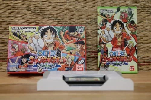 One Piece Going Baseball w/box manual Nintendo Gameboy Advance GBA VG!