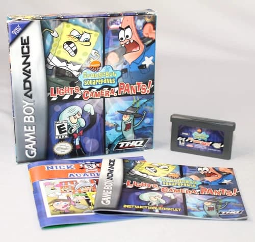 SpongeBob SquarePants: Lights, Camera, Pants! GBA Complete CIB w/ Rare Insert!