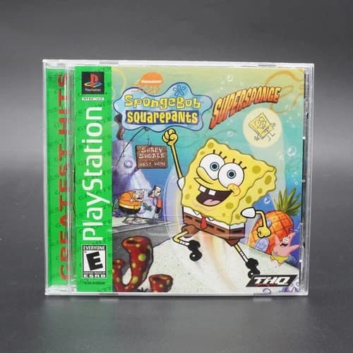 SpongeBob SquarePants: SuperSponge (Sony PlayStation 1, 2001) PS1 Complete CIB